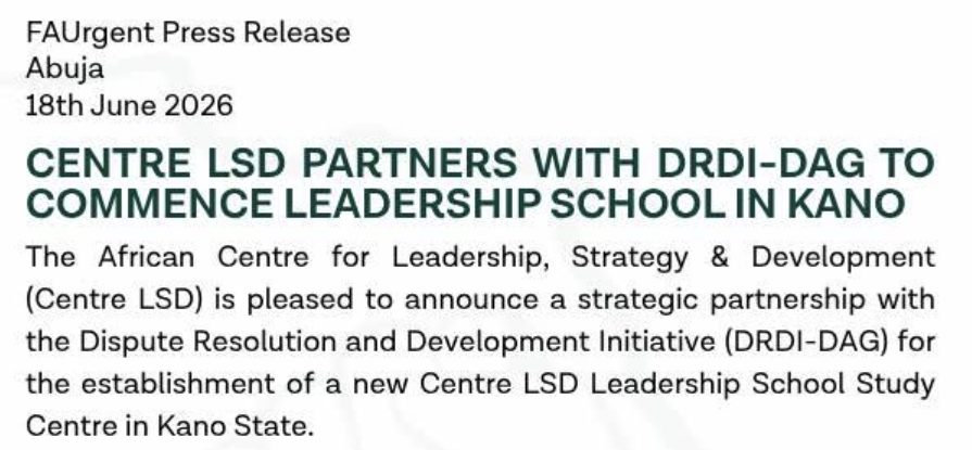 Urgent Press Release